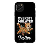 Chat Festif surstimulé emmêlé dans des lumières de Vacances Coque pour iPhone 11 Pro Max
