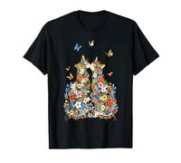 Chat Floral félin s'embrassant avec Fleurs Sauvages T-Shirt