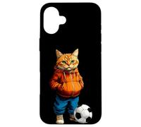 Chat Footballeur Coque pour iPhone 16 Plus