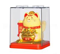 Chat fortune agitant l'énergie solaire pour créer une atmosphère joyeuse à la maison (B)