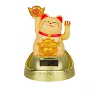 Chat fortune automatique à énergie solaire qui agite votre maison ou votre bureau avec cette décoration enchanteresse (jaune)