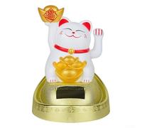 Chat fortune automatique à énergie solaire qui agite votre maison ou votre bureau avec cette décoration enchanteresse (blanc)
