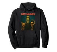 Chat Frankenstein Grim Reaper Funny Halloween Trick Treat Sel Sweat à Capuche
