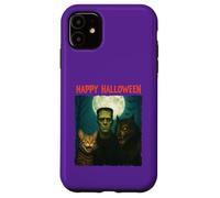 Chat Frankenstein Loup-garou amusant Halloween Trick Treat Selfie Coque pour iPhone 11