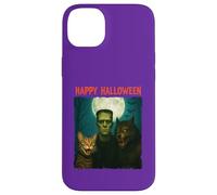 Chat Frankenstein Loup-garou amusant Halloween Trick Treat Selfie Coque pour iPhone 14 Plus