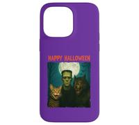 Chat Frankenstein Loup-garou amusant Halloween Trick Treat Selfie Coque pour iPhone 14 Pro Max