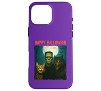 Chat Frankenstein Loup-garou amusant Halloween Trick Treat Selfie Coque pour iPhone 16 Pro Max