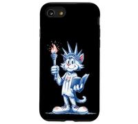 Chat Freedom Cool dans Un Style de Dessin animé pour Les Amoureux de la liberté Coque pour iPhone SE (2020) / 7/8