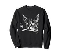 Chat fumant Cigarette drôle Edgie Animal Sweatshirt