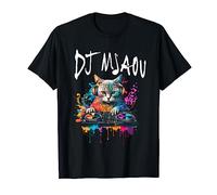Chat Fun Musique DJ Miaou pour fan de musique électro T-Shirt