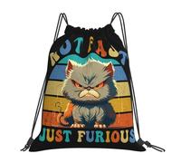 Chat Furieux Pas Rapide, Juste Furieux Unisexe Sac À Dos À Cordon Pliable Gym Sack Réglable Sac À Cordon Pour Plage Natation Piscine