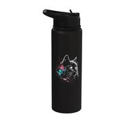 Chat Galaxy - Univers chat vintage propriétaire de chaton amoureux des chatons Stainless Steel Insulated Water Bottle
