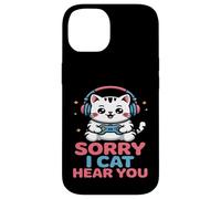 Chat Gamer Mignon Sorry I Can't Hear You Coque pour iPhone 14