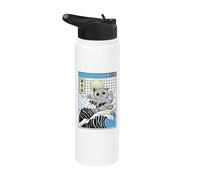 Chat Gaming Surf Great Wave Kawaii Vaporwave Anime Stainless Steel Insulated Water Bottle