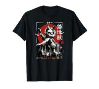 Chat géant Japonais Monster City Attack - Pinceau à Encre T-Shirt