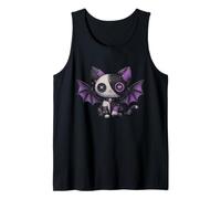 Chat Gothique Kawaii en Patchwork Mignon Chat Emo Gothique Débardeur
