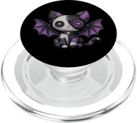 Chat Gothique Kawaii en Patchwork Mignon Chat Emo Gothique PopSockets PopGrip pour MagSafe
