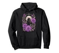 Chat Gothique Lune Roses Violettes Cadeaux esthétiques Sombres Sweat à Capuche