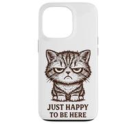 Chat Grincheux Mignon mais Moody Just Happy to Be Here rétro Coque pour iPhone 13 Pro