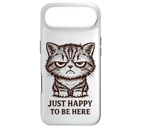 Chat Grincheux Mignon mais Moody Just Happy to Be Here rétro Coque pour iPhone Air