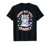 Chat Grincheux Scintillant dans Un Costume de narval Licorne T-Shirt