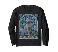 Chat Gris élégant Art Nouveau Russe Bleu Manche Longue