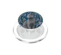 Chat Gris élégant Art Nouveau Russe Bleu PopSockets PopGrip pour MagSafe