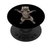 Chat Gris sautant PopSockets PopGrip Adhésif