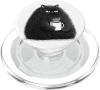 Chat Grognon Café Drôle Amoureux des Chats Design PopSockets PopGrip pour MagSafe