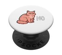 Chat Grognon Dit Non Humour Amoureux des Chats PopSockets PopGrip Adhésif