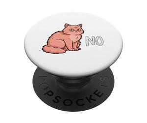 Chat Grognon Dit Non Humour Amoureux des Chats PopSockets PopGrip Adhésif