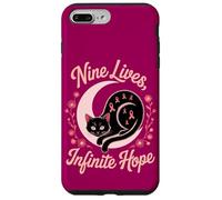 Chat Halloween 9 Vies Rubans Roses Cancer Sein Coque pour iPhone 7 Plus/8 Plus