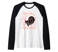 Chat Halloween 9 Vies Rubans Roses Cancer Sein Manche Raglan