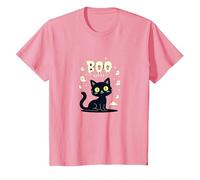 Chat Halloween Boo Kitty Fantômes effrayants Mignon Drôle T-Shirt, Enfant, Rose, 2 Ans