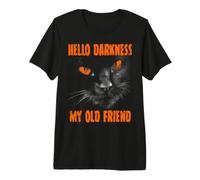 Chat Hello Darkness Mon Vieil ami : Yeux Oranges T-Shirt Haut de Gamme