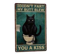 Chat Hilarant : « Je N'Ai Pas Pété, Mon Derrière T'A Envoyé Un Baiser » Panneau Panneaux Métallique Murale Plaque Métallique Pour Chambre Bureau Cuisine 30X40cm