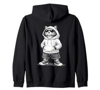 Chat Hip-hop Cool avec Lunettes de Soleil Street Vibe drôle Sweat à Capuche
