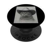 Chat Hors-la-Loi Vintage Western Cowboy PopSockets PopGrip Adhésif