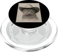 Chat Hors-la-Loi Vintage Western Cowboy PopSockets PopGrip pour MagSafe