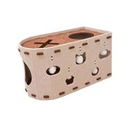 Chat House with Cat Scratching Board - Lits De Chat en Plastique pour Chats Intérieurs | Cat Cave, Lit De, Meubles De |, Condo À Trois Couches avec Coussins, Pliable | Lit De Nidification D