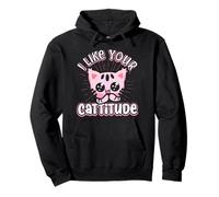 Chat Humoristique « I Like Your Cattitude » Idée Cadeau Sweat à Capuche