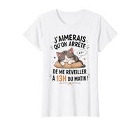 Chat Humour - J’Aimerais Qu’on Arrête De Me Réveiller T-Shirt Graphique avec Valeur