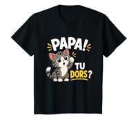 Chat Humour - Papa ! Tu Dors ? Cadeau Drôle Père Enfant T-Shirt