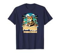 Chat île Amusant Mange Glace Jeu de Mots Vacances T-Shirt