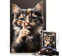 Chat Impertinent donnant Un Avertissement Puzzle de 1000 pièces pour Adultes Renforce la mémoire Moments de détente Bords Nets Cadeau raffiné (38x52cm)