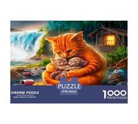 Chat in The Rain Puzzle 1000 Pièces pour Adultes Et Enfants À Partir De 12 Ans Jeu De Patience Et De Réflexion Divertissement Créatif Cadeau Classiques - Activité Familiale Parfaite 38x26cm/1000pcs