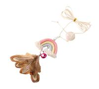Chat interactif : en plumes de corde rétractable automatique, teaser monté sur porte avec cloche, design léger, sûr et durable | Participer à des jeux en intérieur, encourage les instincts