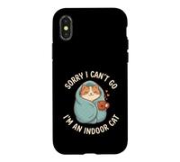 Chat introverti Amusant Sorry I Can't Go I'm an Inside Cat Coque pour iPhone X/XS
