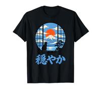 Chat Japonais 穏やか Mont Fuji Soleil couchant T-Shirt