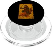 Chat Japonais chevauchant Un Poisson koï Ukiyo-e Samouraï Art sur Bois PopSockets PopGrip pour MagSafe